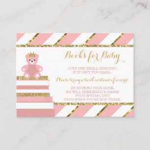 Bring A Book Card, Little Princess, Faux Glitter Enclosure Card