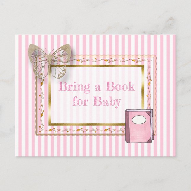 Bring a Book for Baby Baby Shower Card (Front)