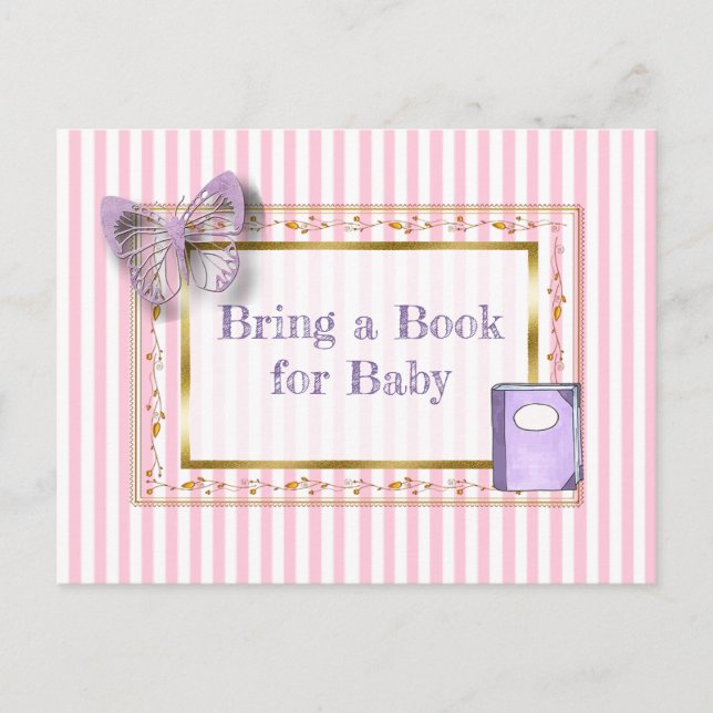 Bring a Book for Baby Baby Shower Card (Front)