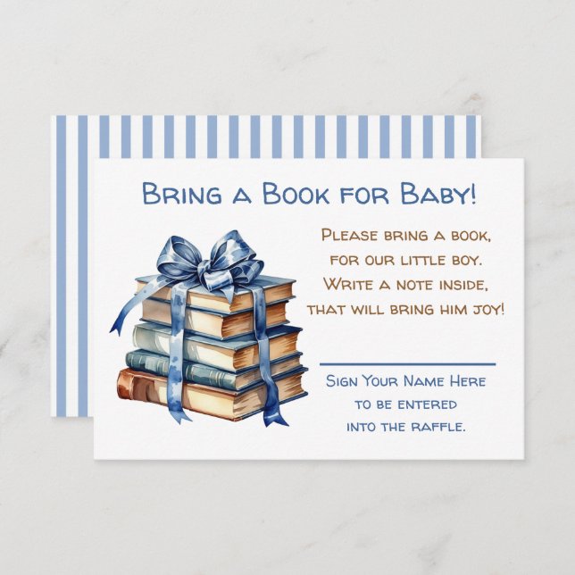 Bring a Book for Baby | Baby Shower  Enclosure Card (Front/Back)