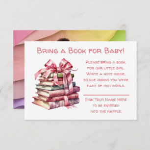 Bring a Book for Baby Girl's Baby Shower Enclosure Card