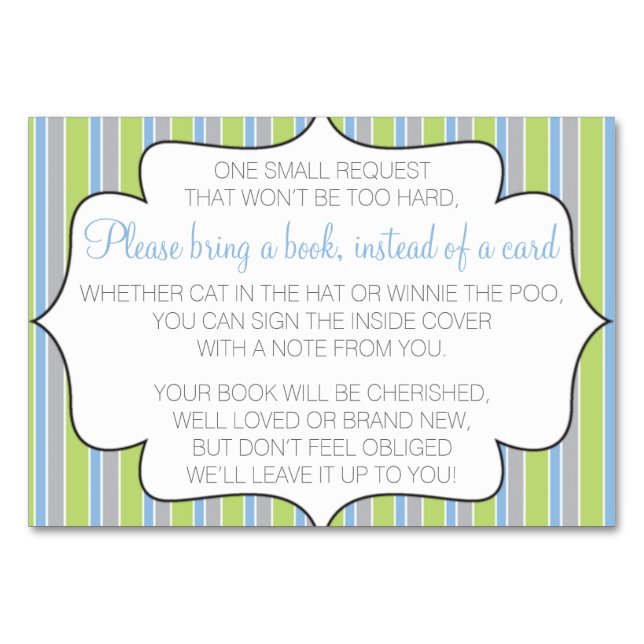 Bring a book instead of a card (Front)