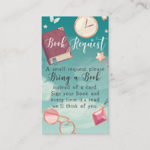 Bring a book instead of a card baby shower request