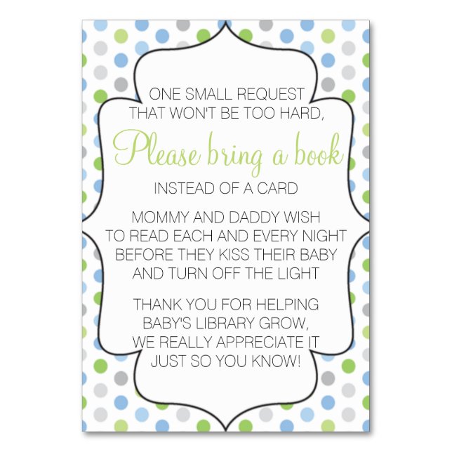 Bring A Book Instead of a Card Insert (Front)