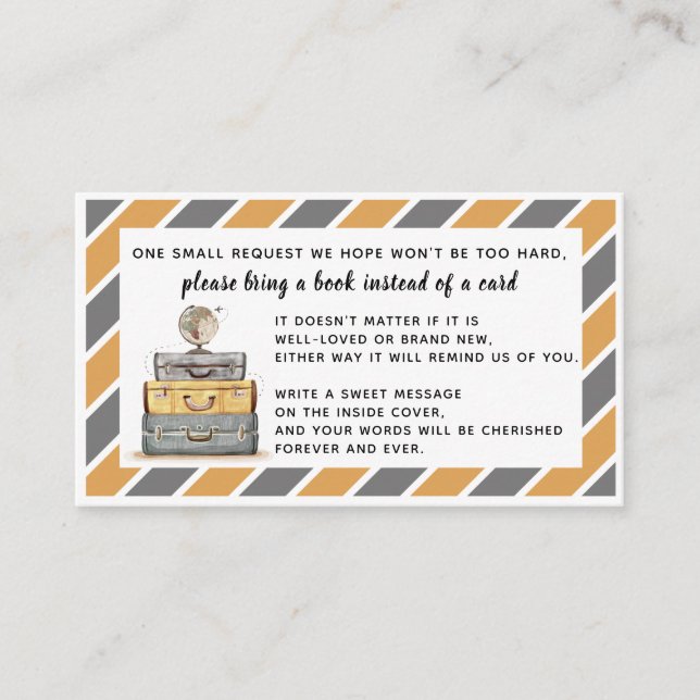 Bring a Book instead of Card Insert Yellow grey (Front)