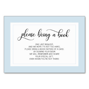 Bring a Book - Pastel Blue Boy Baby Shower Cards