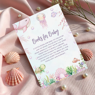 Bring a Book Pearl Baby Shower under the Sea  Enclosure Card
