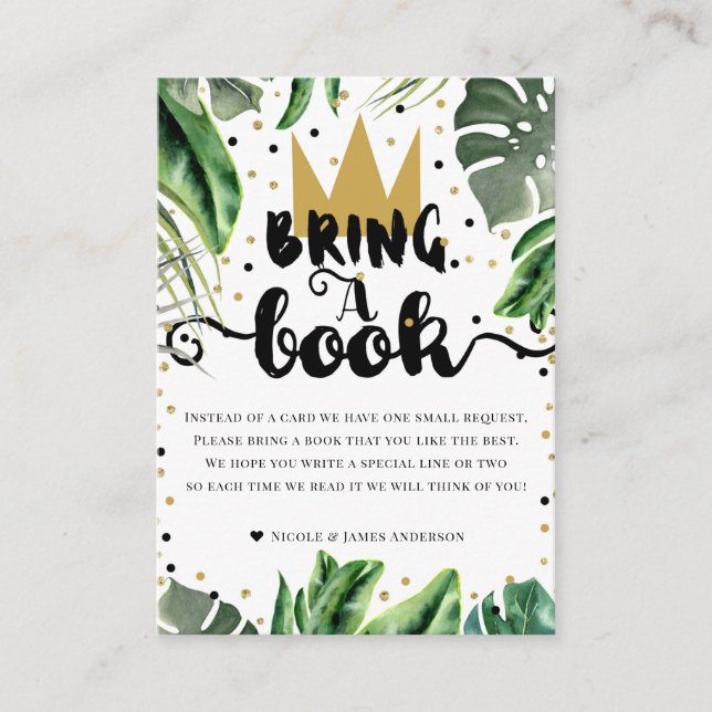 Bring A Book Wild One 1st Birthday Book Request Enclosure Card (Front)