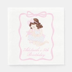 Bring a Doll Birthday Preppy Grandmillennial Napkin