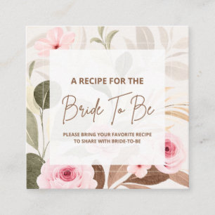 Bring a Recipe for the Bride to be Bridal Shower Enclosure Card