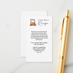 Bring a Recipe Off the Market Bridal Shower Enclosure Card