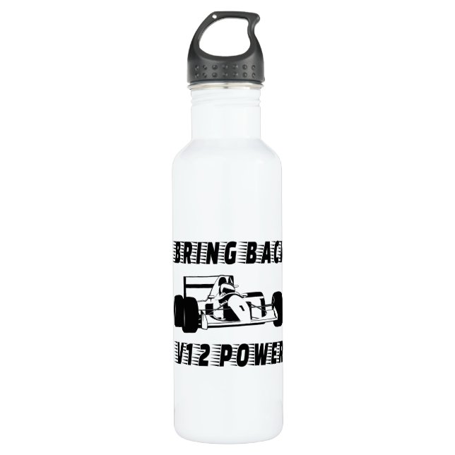 Bring back V12 power Race Car Silhouette 710 Ml Water Bottle (Front)