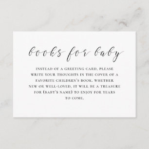 Bring book for baby request. Black and white Enclosure Card