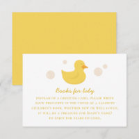 Bring book for baby request. Yellow cute bath duck