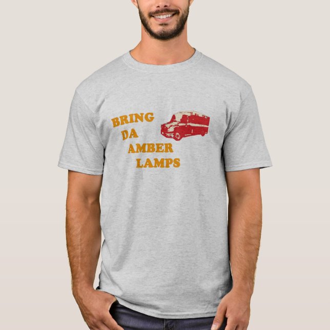 BRING DA AMBER LAMPS (Grey) T-Shirt (Front)