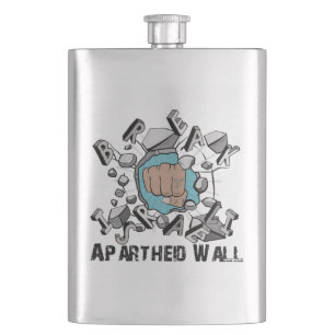 Bring Down Israeli Apartheid Wall Westbank Barrier Hip Flask