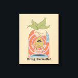 "Bring Earmuffs!" Screaming Mandrake Graphic Canvas Print<br><div class="desc">Add a dose of magical humor to your collection with this playful “Bring Earmuffs!” design. Featuring a hand holding a mandrake mid-pull — roots wriggling and mouth wide open — this bold illustration captures one of the most unforgettable lessons from Herbology class. With its vintage-inspired color palette and retro poster-style...</div>