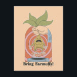 "Bring Earmuffs!" Screaming Mandrake Graphic Postcard<br><div class="desc">Add a dose of magical humor to your collection with this playful “Bring Earmuffs!” design. Featuring a hand holding a mandrake mid-pull — roots wriggling and mouth wide open — this bold illustration captures one of the most unforgettable lessons from Herbology class. With its vintage-inspired color palette and retro poster-style...</div>