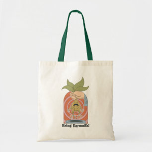 "Bring Earmuffs!" Screaming Mandrake Graphic Tote Bag