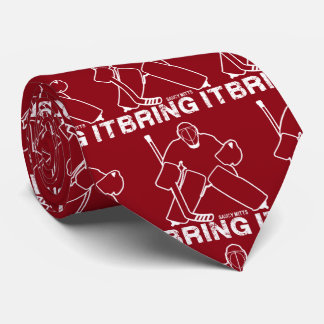 Bring It Hockey Goalie Dark Red Tie