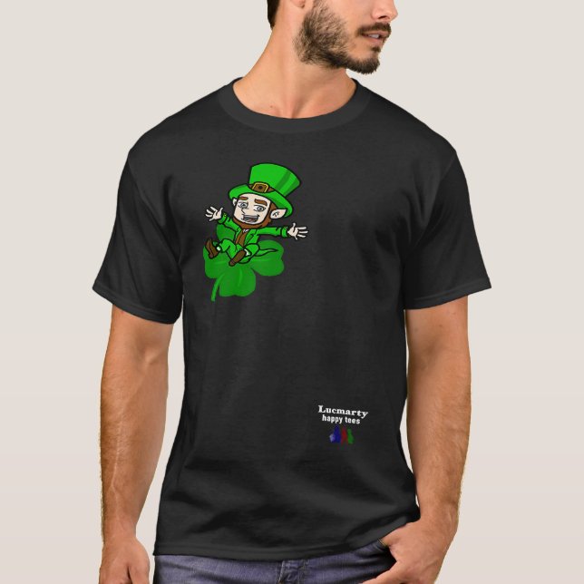 Bring Luck on St Patrick Day Leprechaun T-Shirt (Front)