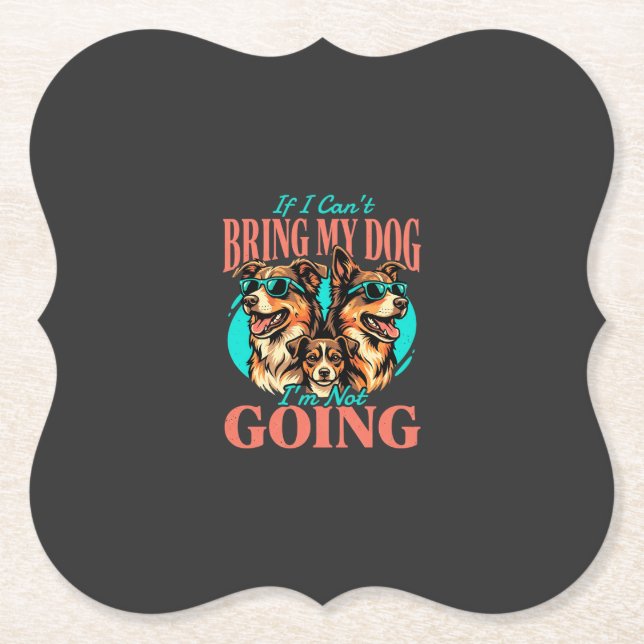 Bring My Dog Retro Dog Lover Paper Coaster (Front)