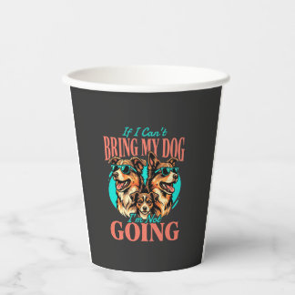 Bring My Dog Retro Dog Lover Paper Cups