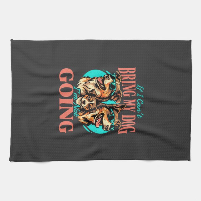 Bring My Dog Retro Dog Lover Tea Towel (Horizontal)