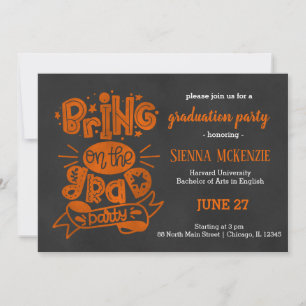 Bring on the grad party - Orange Invitation