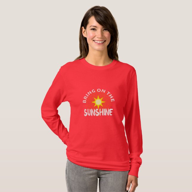 Bring On The Sunshine Design - Basic Long Sleeve T T-Shirt (Front Full)