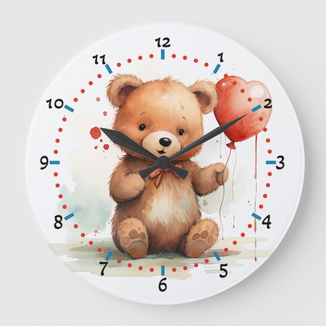 Bring smiles to your space with our charming bear  large clock (Front)