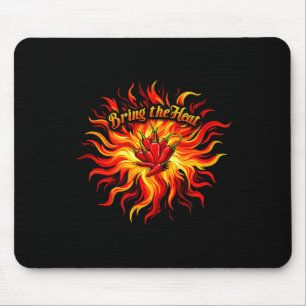 Bring the heat spicy chilli pepper flame hot food mouse pad