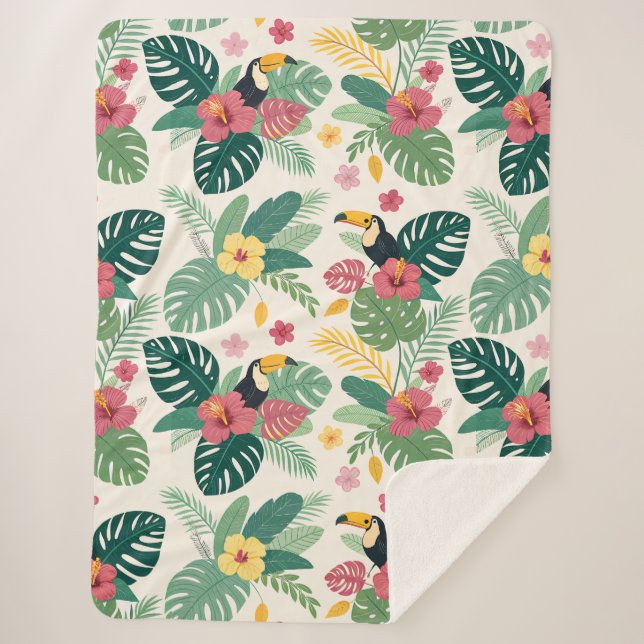 Bring the Jungle Home Sherpa Blanket (Front)