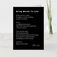 Bring words to life Poem