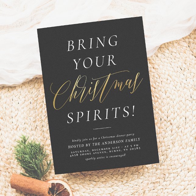 Bring Your Christmas Spirits | Christmas Party Holiday Card (Creator Uploaded)