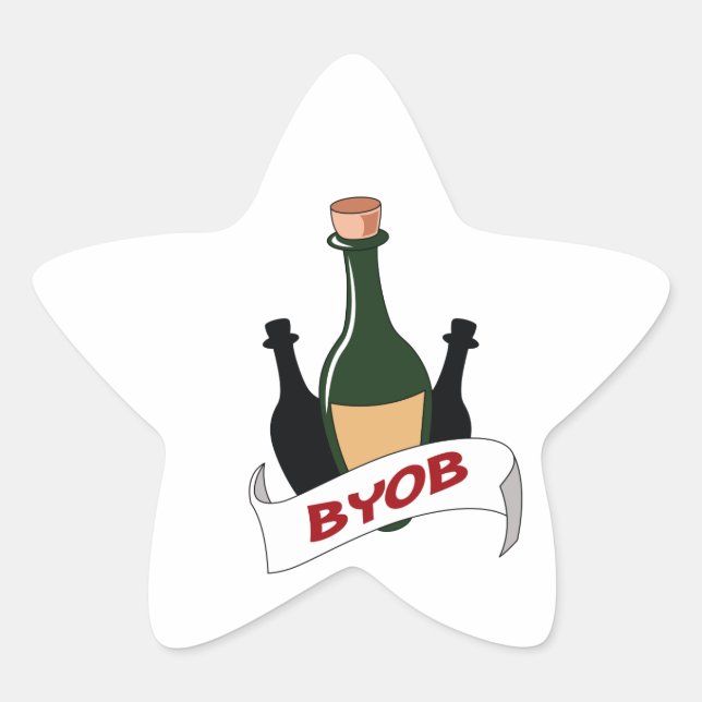 BRING YOUR OWN BOOZE STAR STICKER (Front)