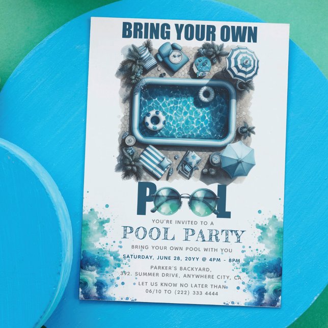 Bring Your Own Pool Summer Party  Invitation (Creator Uploaded)
