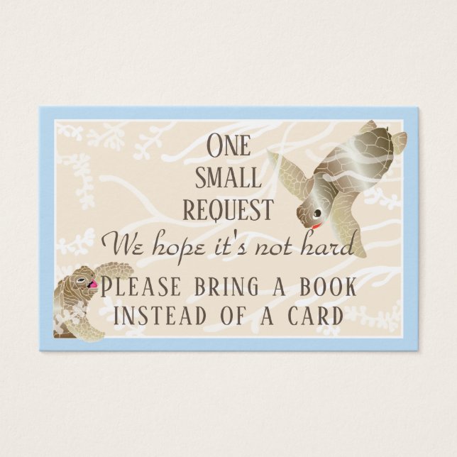 BringABook Baby Sea Turtle Insert Card/Personalise (Front)