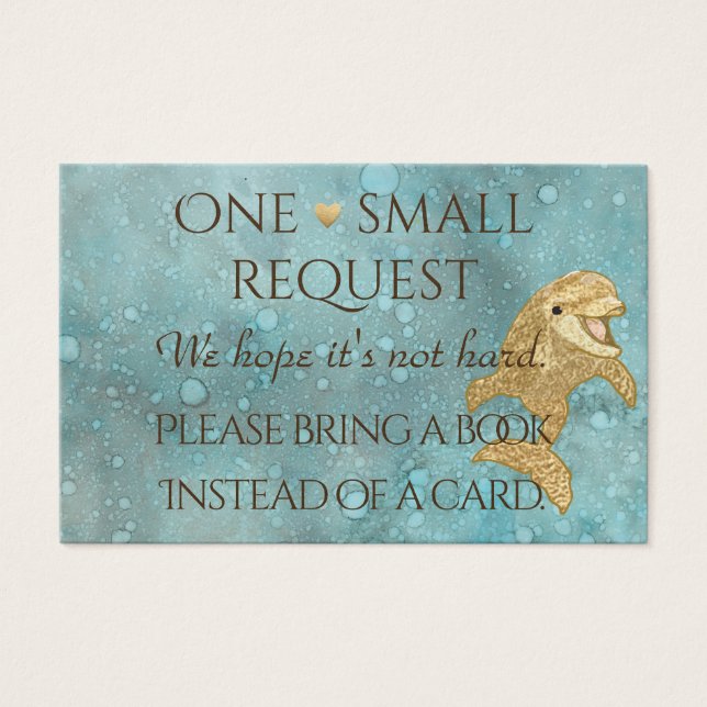 BringABook "Gold Dolphin" Insert Card/Personalise (Front)