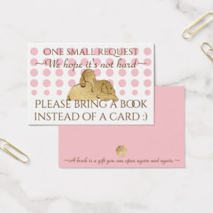 BringABook Insert Card Baby Pink Gold Elephant