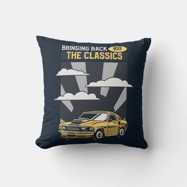 Bringing Back the Classics Retro Muscle Car Cushion (Front)