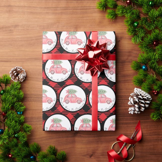 Bringing Home The Christmas Tree Wrapping Paper (Holiday Gift)
