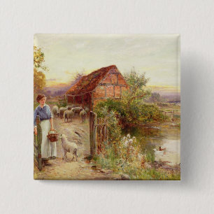 Bringing Home the Sheep 15 Cm Square Badge