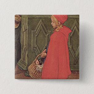 Bringing Home the Shopping 15 Cm Square Badge