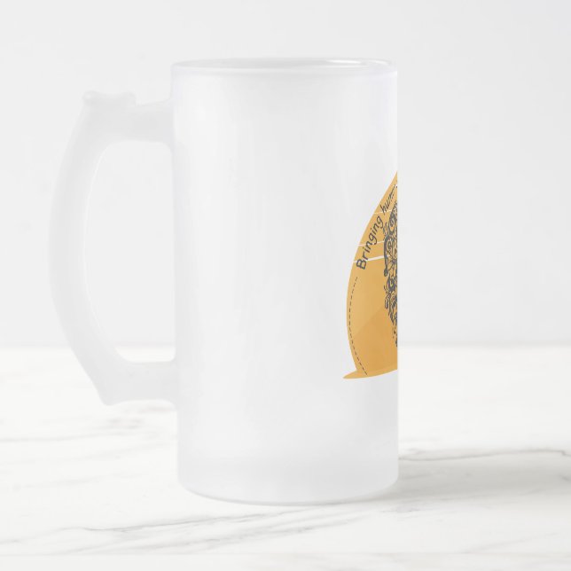 Bringing humour to each patient individually frosted glass beer mug (Left)