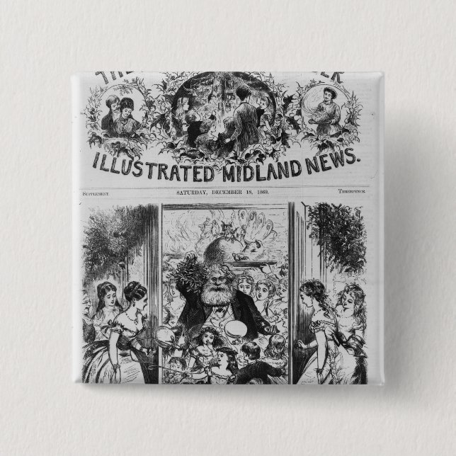 Bringing in Christmas 15 Cm Square Badge (Front)