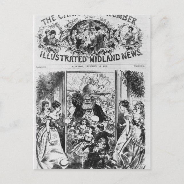 Bringing in Christmas Holiday Postcard (Front)