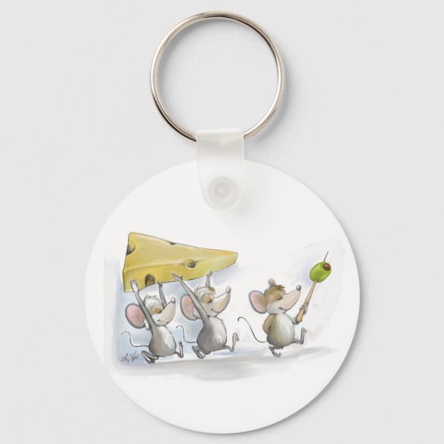 Bringing In The Cheese (with Olives) Keychain (Front)