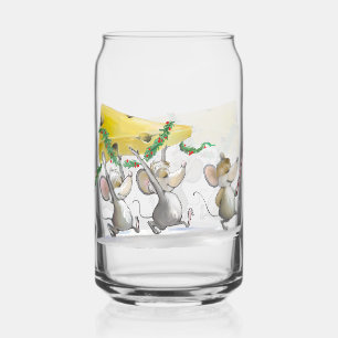 Bringing In The Christmas Cheese Can Glass