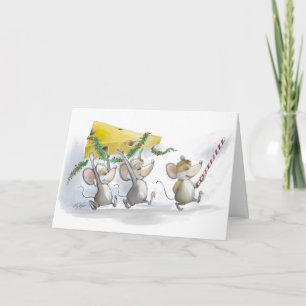 Bringing In The Christmas Cheese Holiday Card